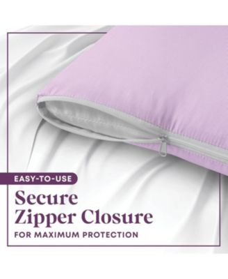100% Cotton Queen Size Pillow Protector with Zipper  - (2 Pack)