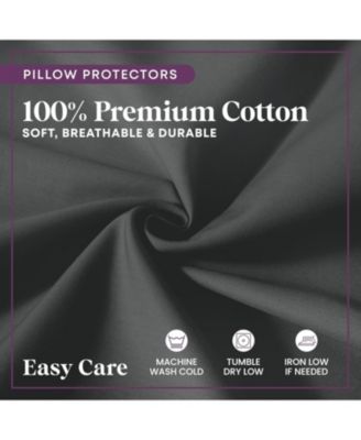 100% Cotton King Size Pillow Protector with Zipper  - (2 Pack)