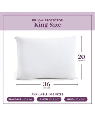 100% Cotton Breathable Pillow Protector with Zipper – White (6 Pack)