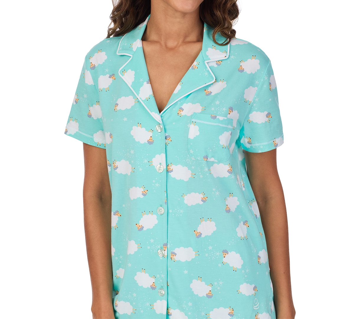 CUDDL DUDS WOMEN'S PRINTED COLLARED CROPPED PAJAMA SET 