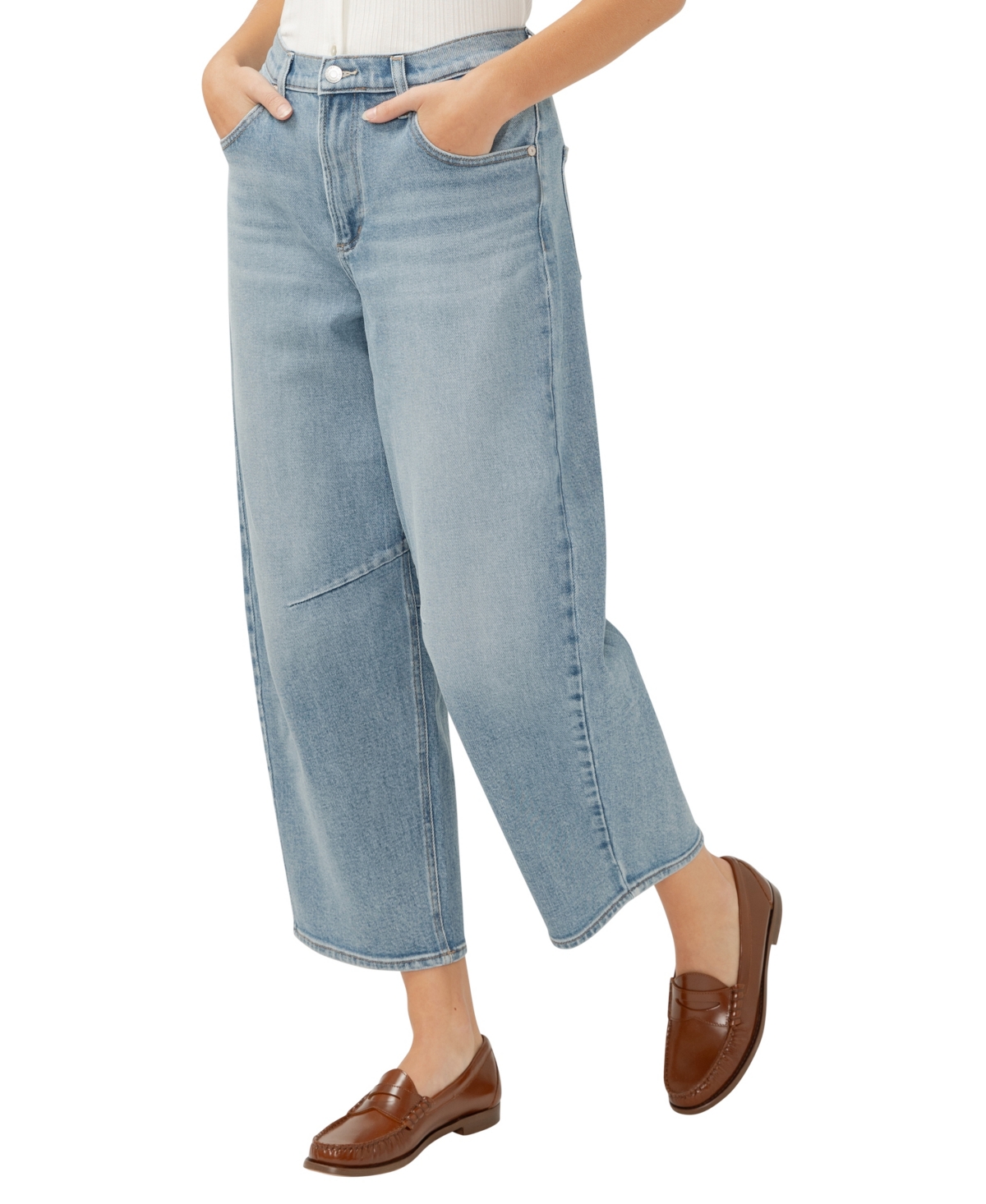 Shop Silver Jeans Co. Women's High Rise Barrel Leg Jeans In Indigo