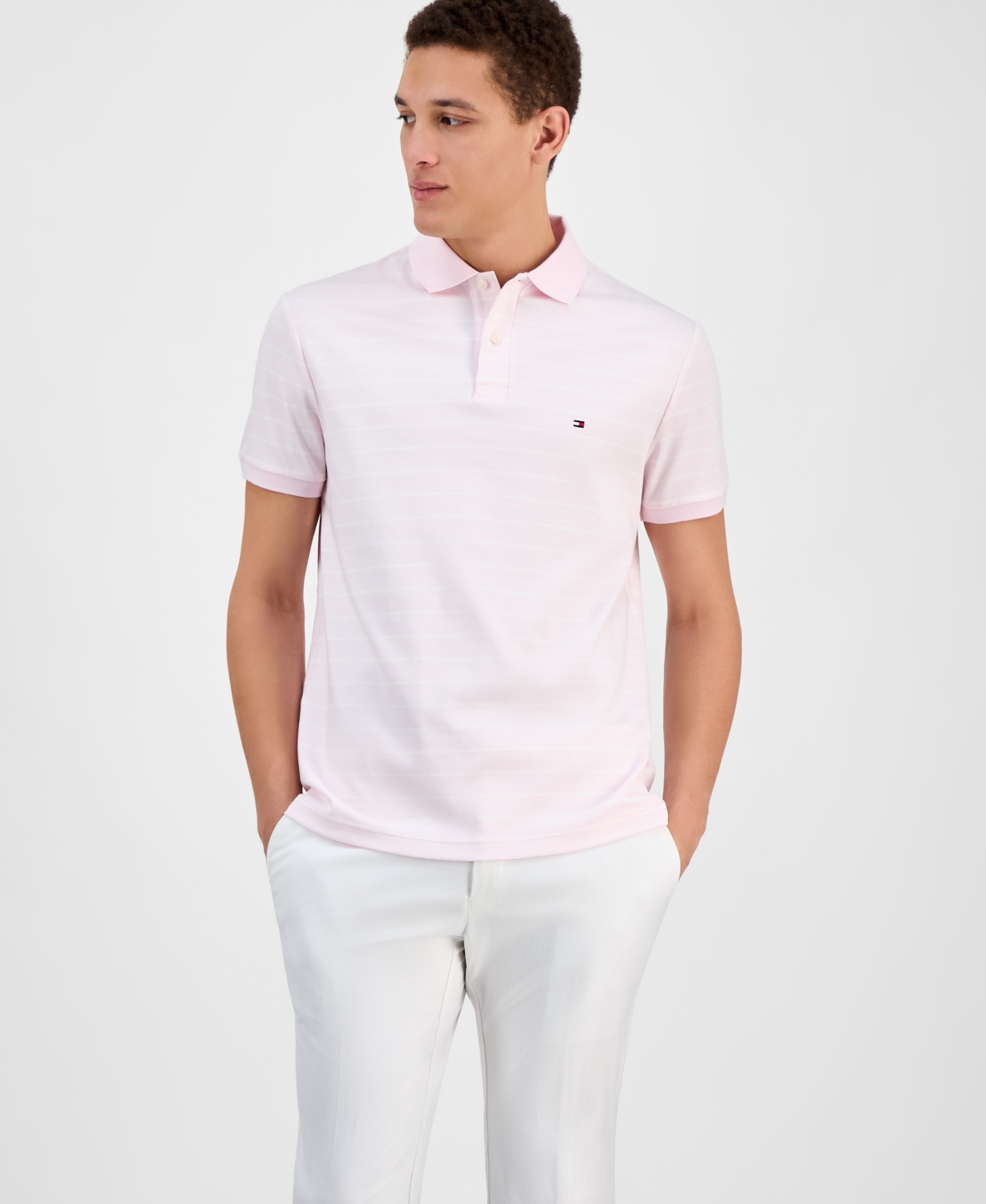 Tommy Hilfiger Men's Regular-fit Ultra Soft Liquid Cotton Polo Shirts In Pink