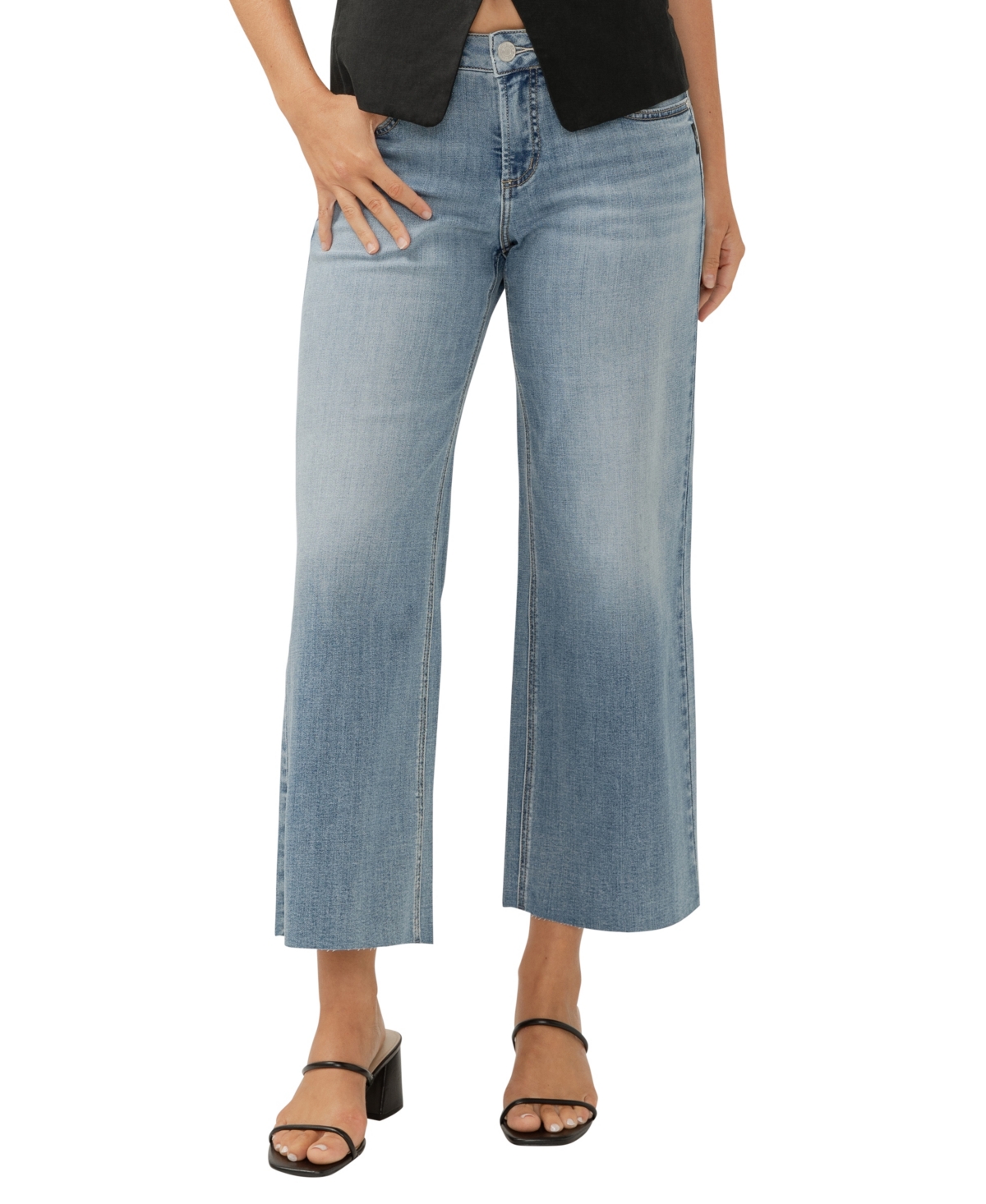 SILVER JEANS CO. WOMEN'S SUKI MID RISE CURVY FIT WIDE LEG JEANS 