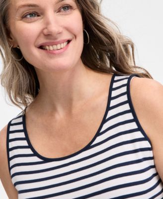 売れ筋商品|||スタイルアンドコー カットソー トップス レディース Women's Pima Cotton Scoop-Neck Tank Top, Exclusively at Macy's Navy White Style & Co Women's Pima Cotton Scoop-Neck Tank Top