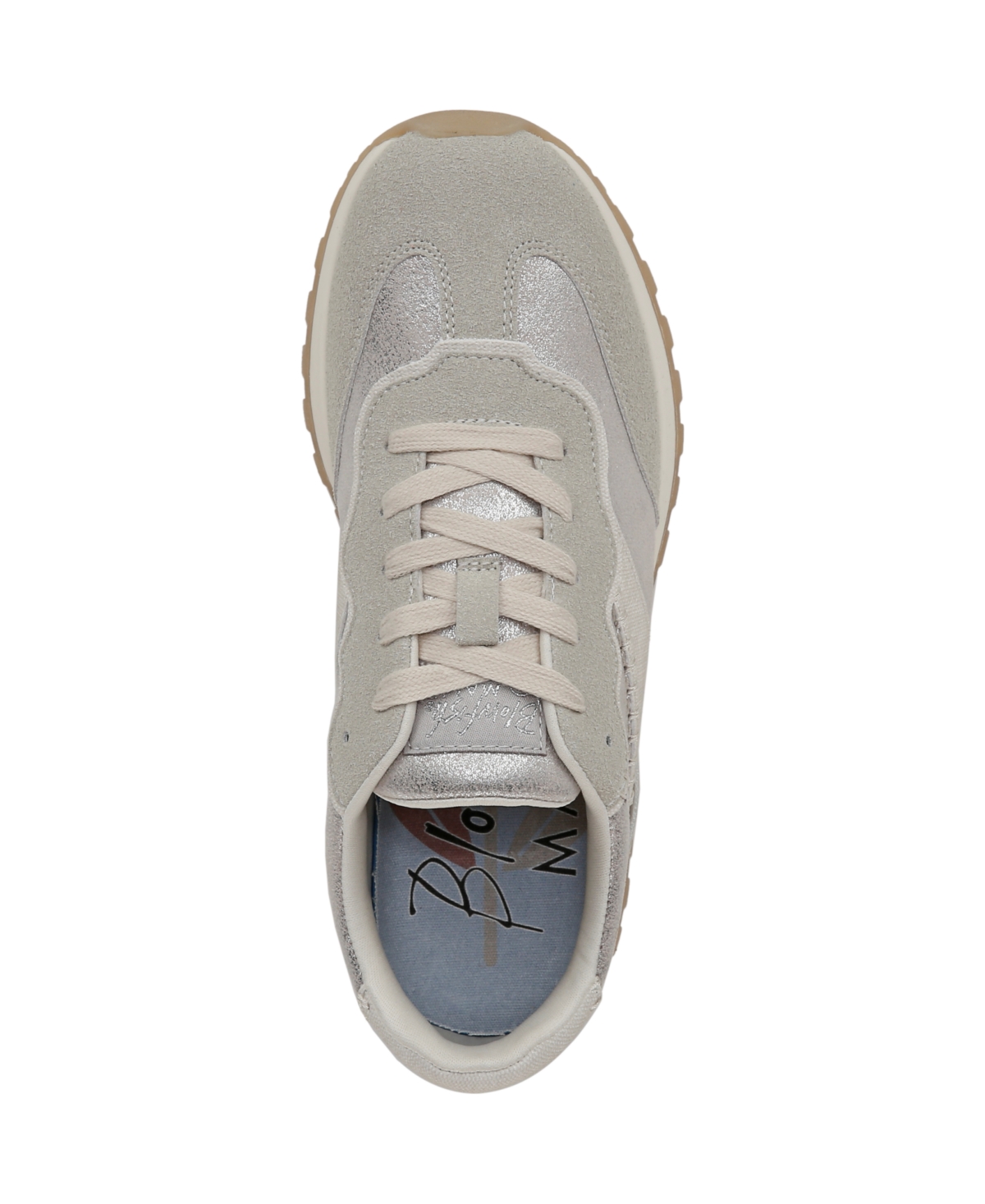 Shop Blowfish Malibu Women's Valley Round Toe Lace Up Sneakers In Silver Faux Leather,fabric