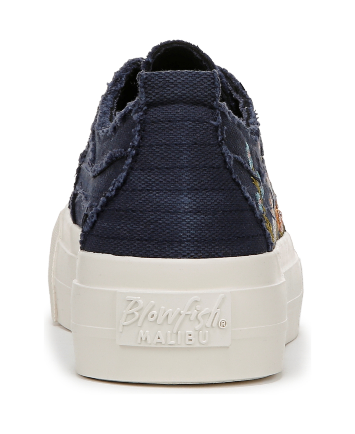 Shop Blowfish Malibu Women's Sadie-sun Embroidered Lace Up Platform Sneakers In Navy Embroidered Canvas