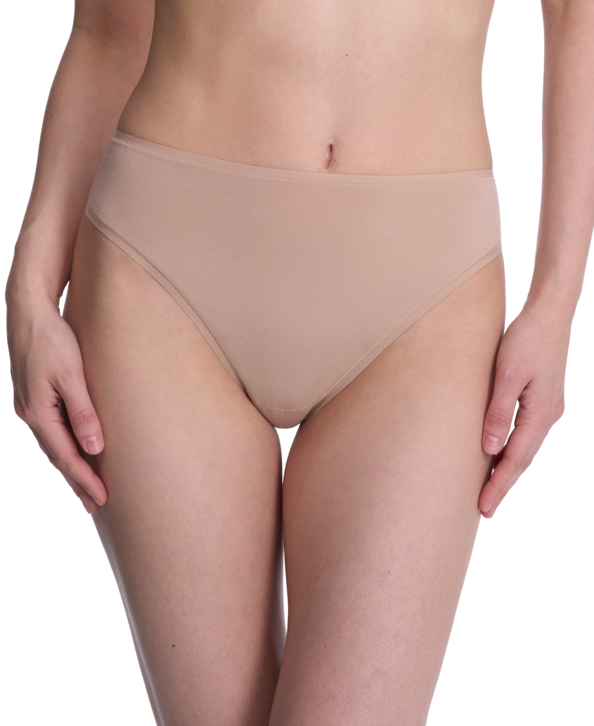 Natori Bliss Bare Cotton High Cut Briefs In Cafe