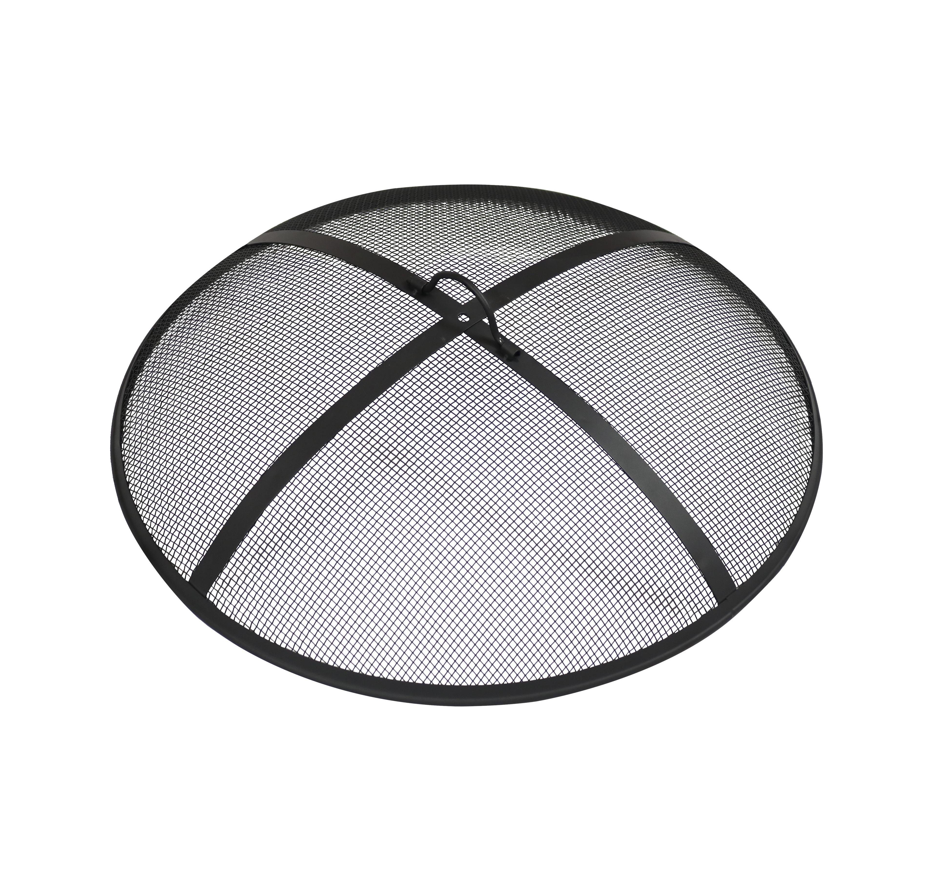 Outdoor Heavy-Duty Steel Mesh Round Camp Fire Pit Spark Screen Lid with Handle