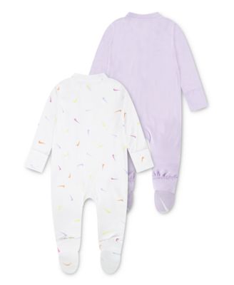 Baby Essentials Viscose Long-Sleeve Footed Coveralls, 2 Pack