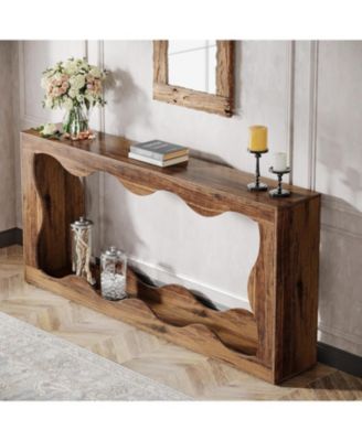 63-Inch Wood Farmhouse Storage Console – Entryway Table