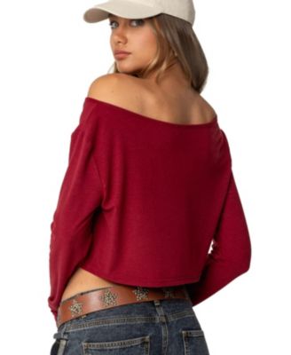 Women's Cropped Off Shoulder Top
