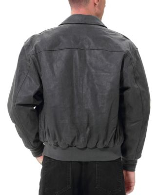 Men A-2 Distressed Leather Flight Bomber Jacket - Tall
