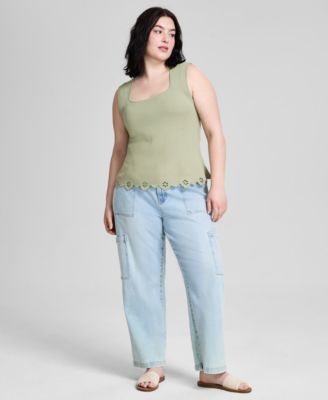 Trendy Plus Size Scalloped-Hem Tank Top, Exclusively at Macy's