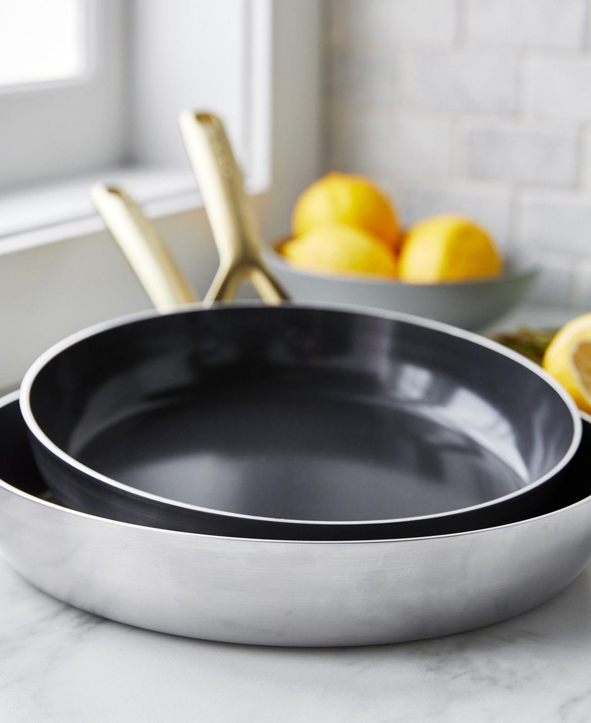 Greenpan Gp5 Stainless Steel 2-piece Frypan Set In Silver