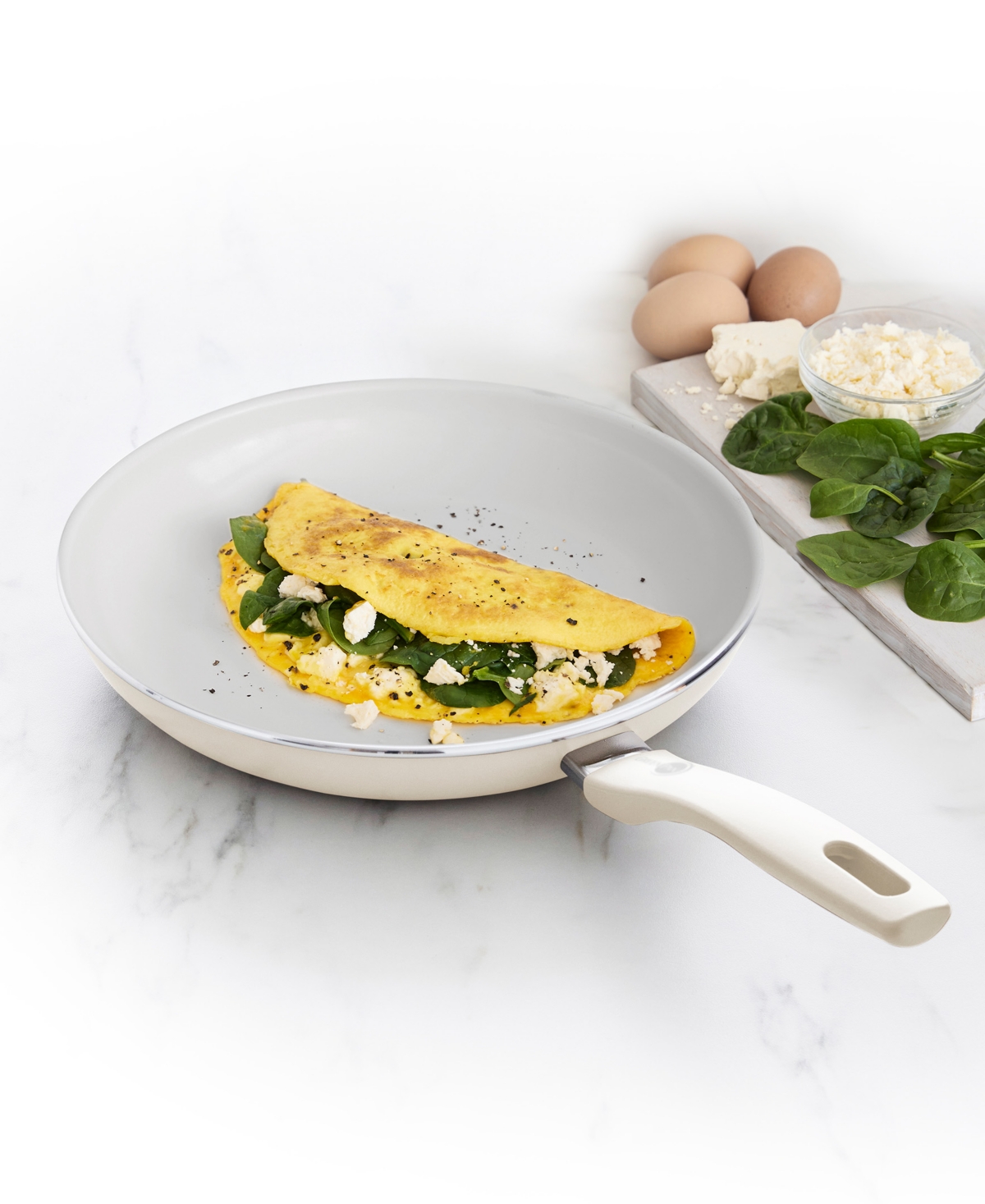 Greenpan Dover Ceramic Nonstick 10" Frypan In Cream