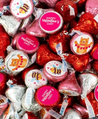 Just Candy - Valentines Day Stickered Hersheys Kisses - 90 Kisses