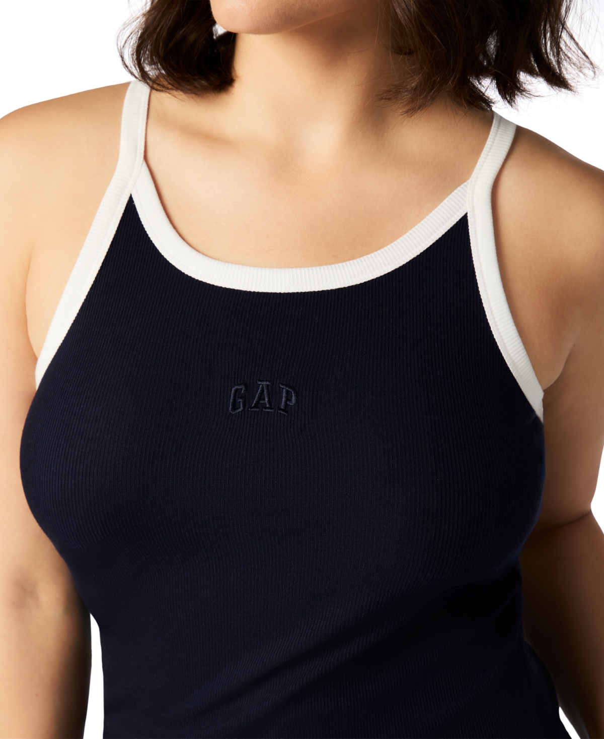 Shop Gap Women's Striped Halter-neck Sleeveless Pajama Top In Navy