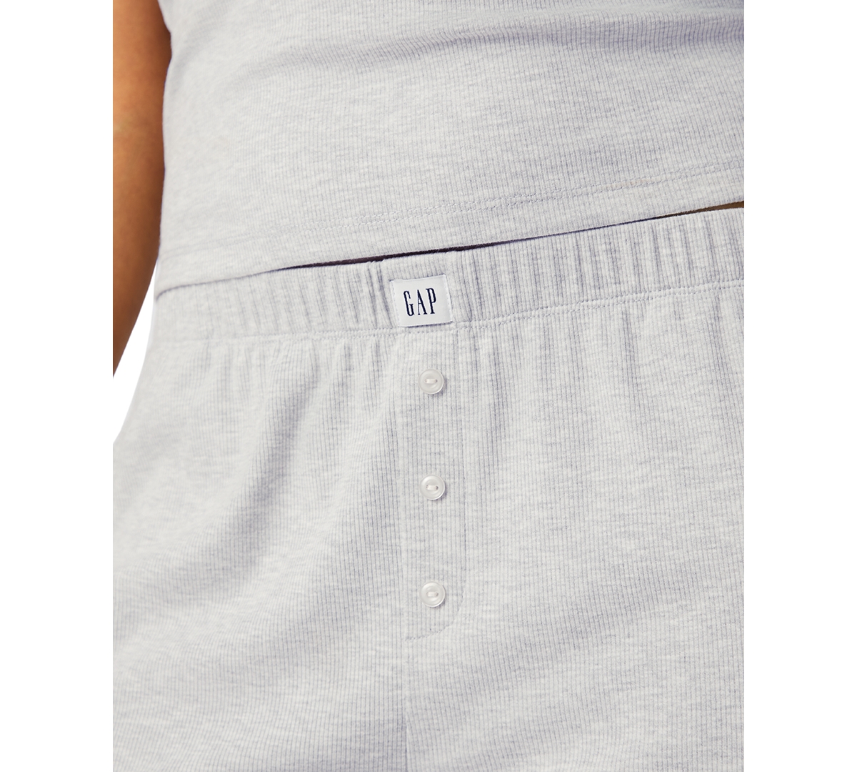 Shop Gap Women's Ribbed Mid-rise Lounge Pajama Pants In Heather Grey