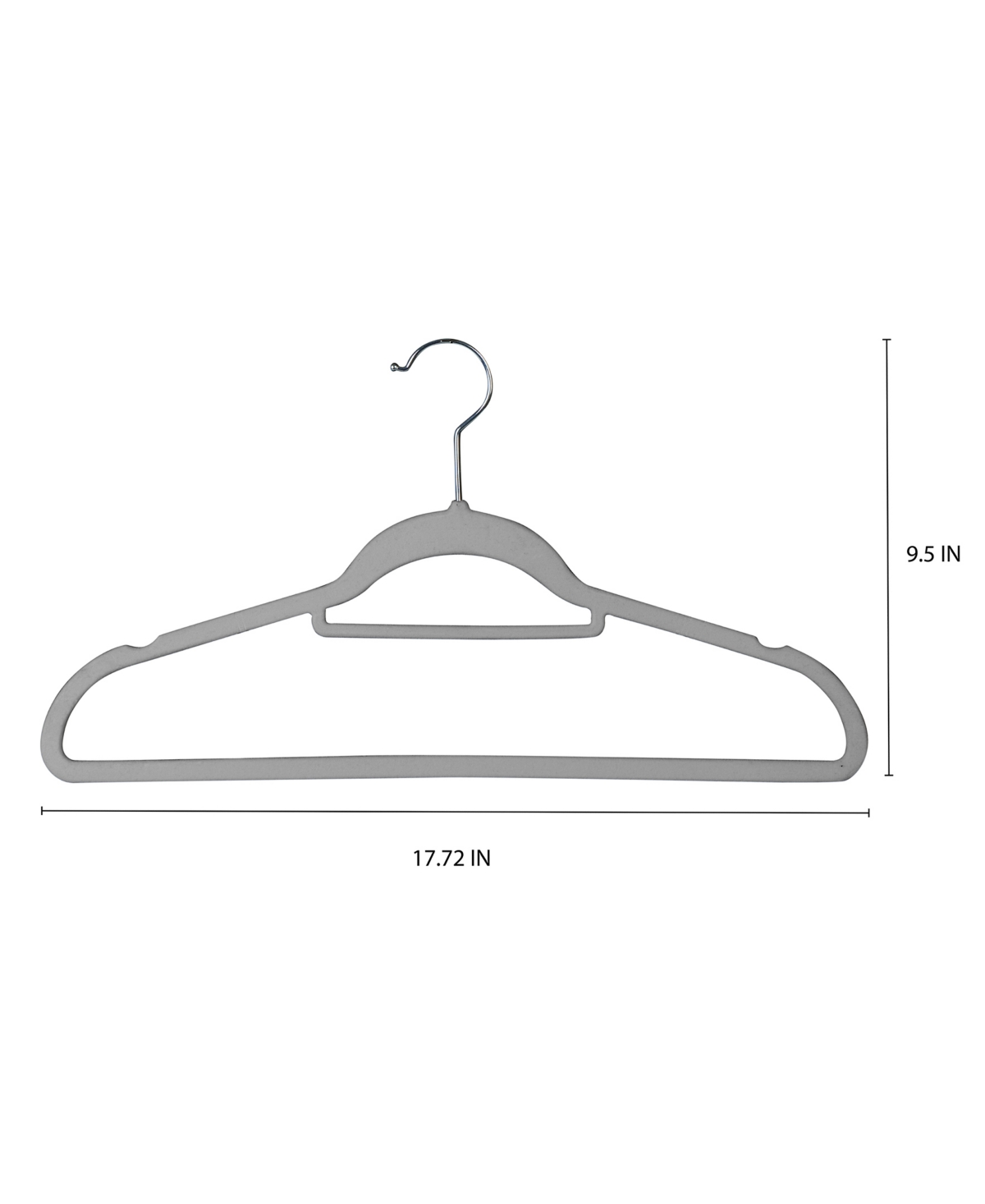 Isaac Mizrahi Velvet Hangers, Pack Of 60 In Gray