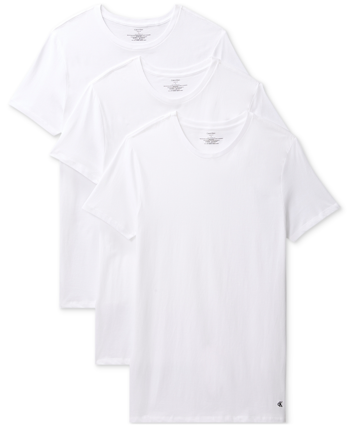 Calvin Klein 3-pack Classic Cotton Crewneck T-shirts In White