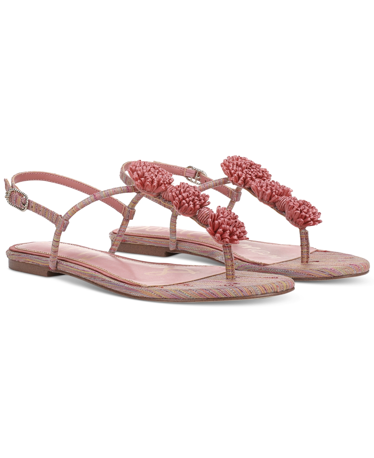 Sam Edelman Eliza Woven Thong Sandals In Pink Lily Stripe