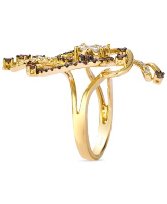 Crazy Collection&reg; Chocolate Diamond & Nude Diamond Swirl Statement Ring (1-1/2 ct. t.w.) in 14k Yellow Gold
