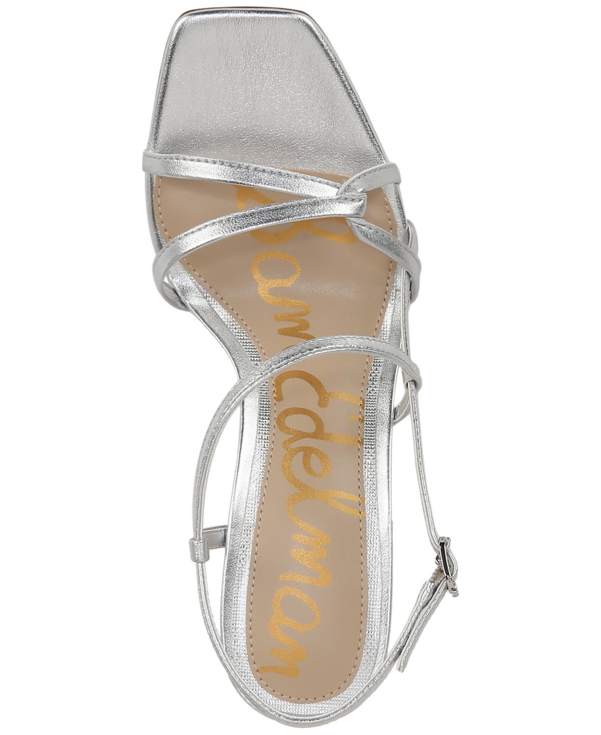 Sam Edelman Emmie Strappy Heel Sandal Soft Silver Leather In Soft Silver Leather