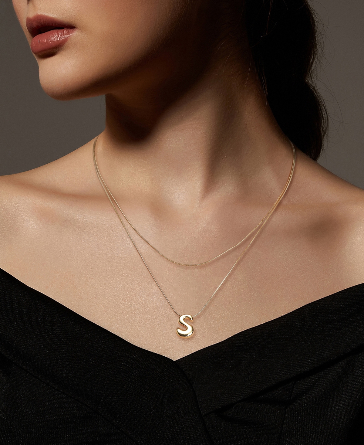 Unwritten X Moda Sport Silver Tone Water Resistant Initial Layered Necklace In Gold S