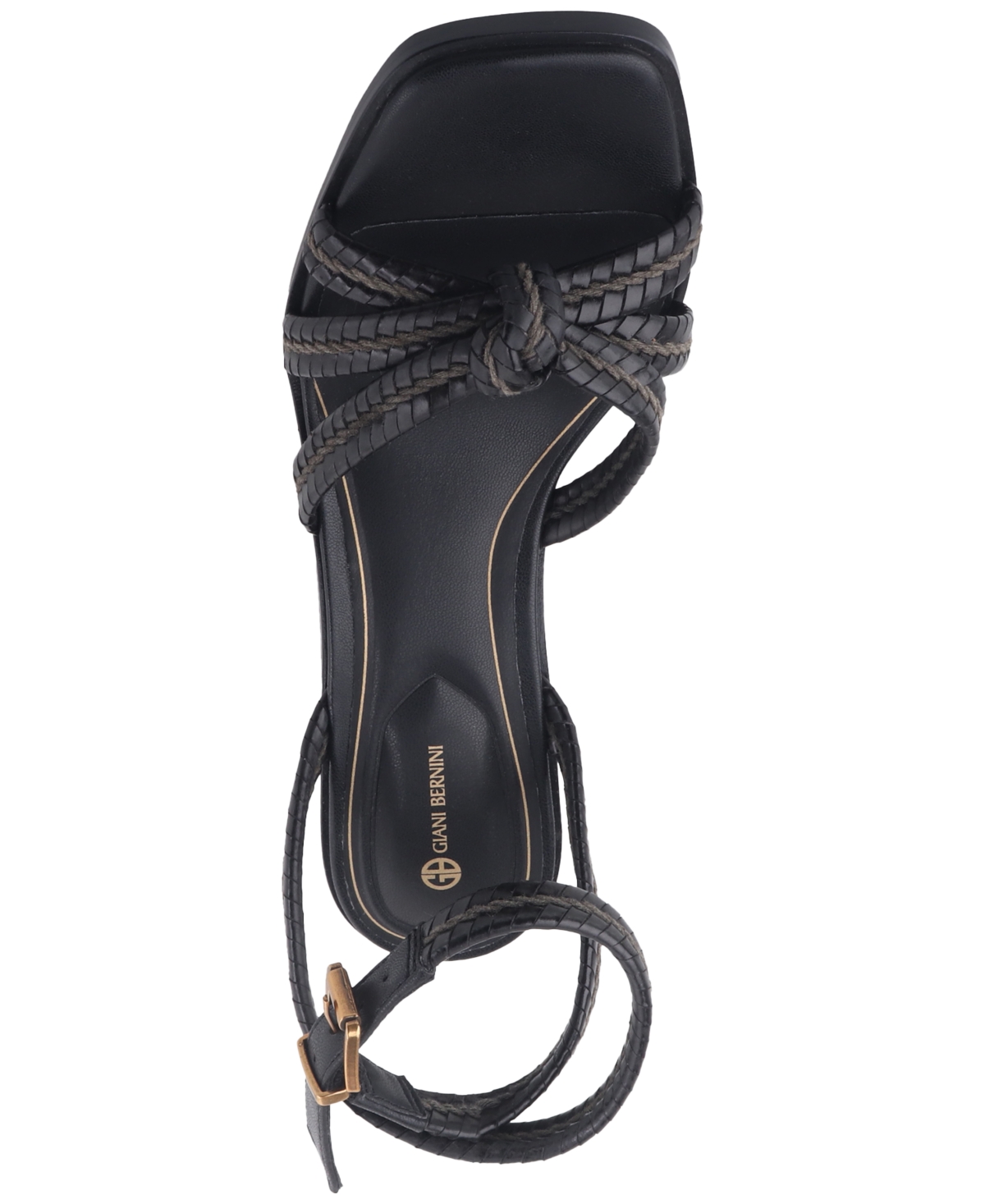 Shop Giani Bernini Women's Renaee Block Heel Woven Strappy Dress Sandals, Created For Macy's In Black