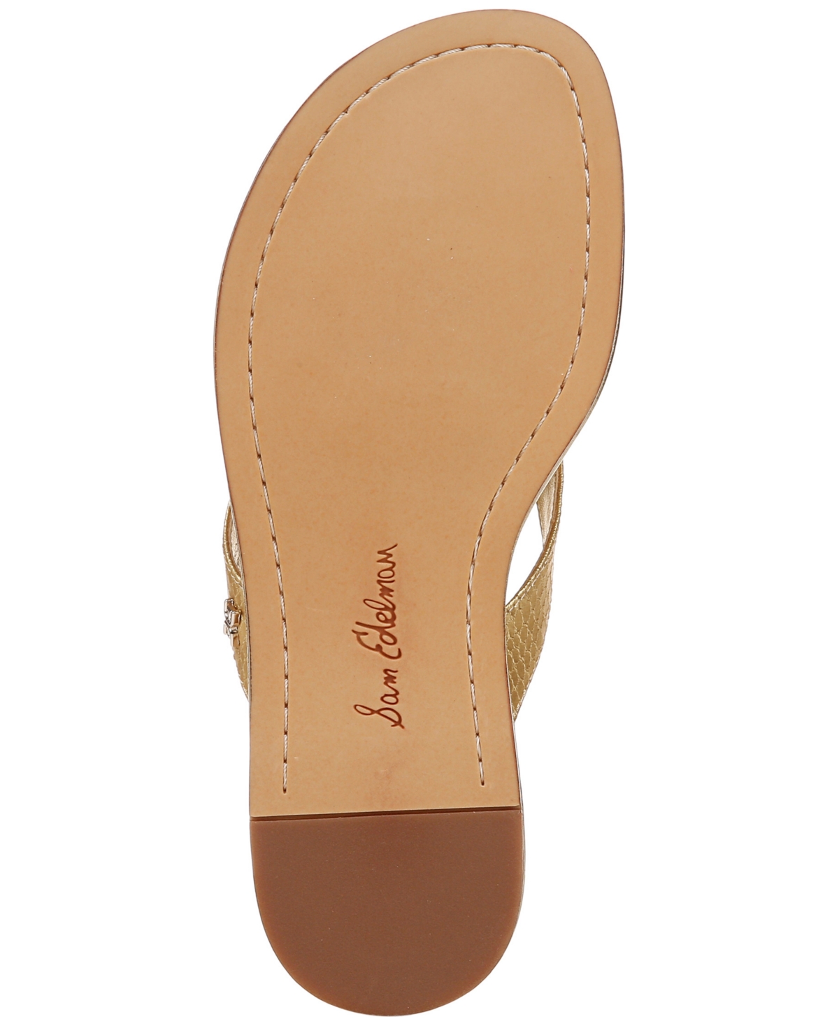 Sam Edelman Remi Flip Flop In Gold Crocco Leather
