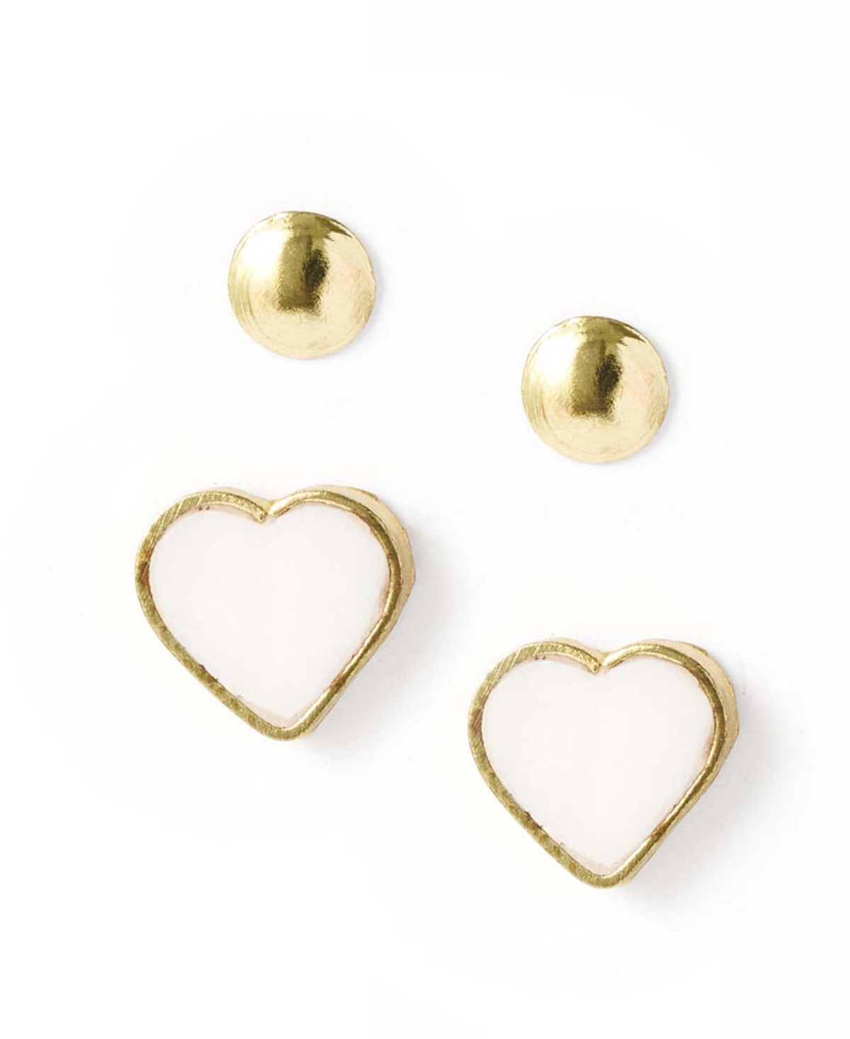 Ranjani Mother of Pearl Heart Earring Set - Open Miscellaneous