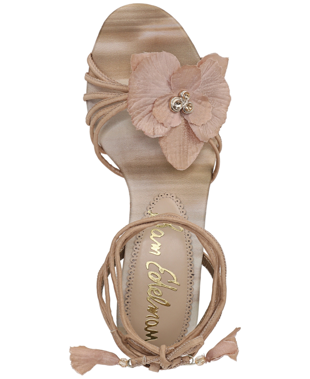 Sam Edelman Carla Lace Up Kitten Heel Ecru Beige Silk In Ecru Beige Silk
