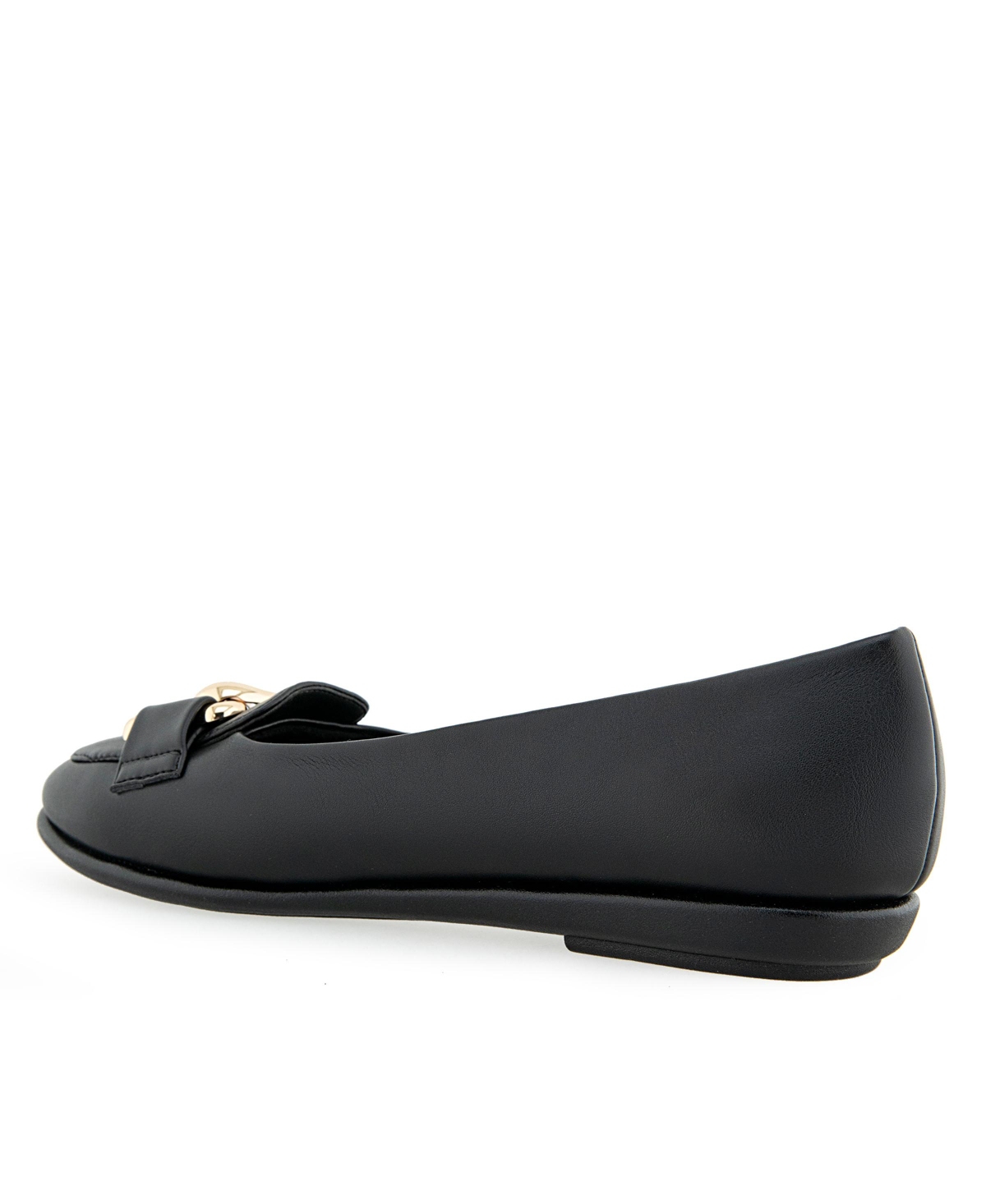 Shop Aerosoles Women's Bell Buckle Ballet Flats In Black Faux Leather-polyurethane