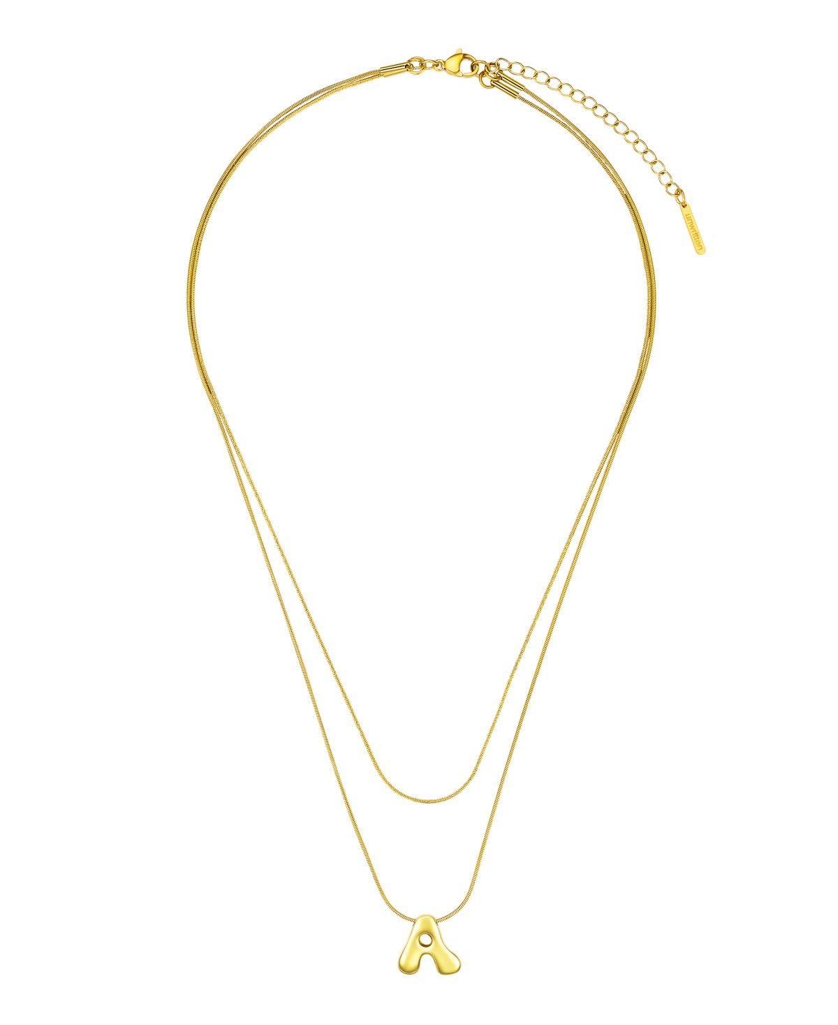 Unwritten X Moda Sport Silver Tone Water Resistant Initial Layered Necklace In Gold A