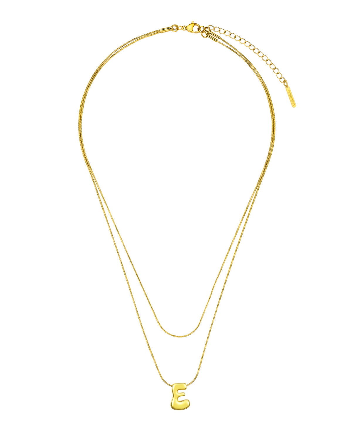 Unwritten X Moda Sport Silver Tone Water Resistant Initial Layered Necklace In Gold E