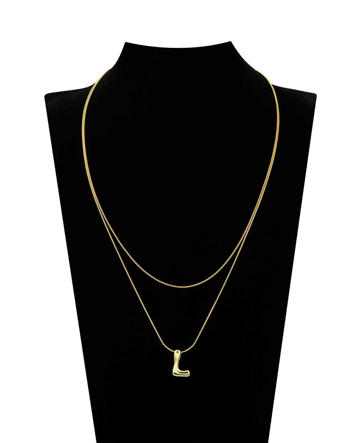Unwritten X Moda Sport Silver Tone Water Resistant Initial Layered Necklace In Gold L