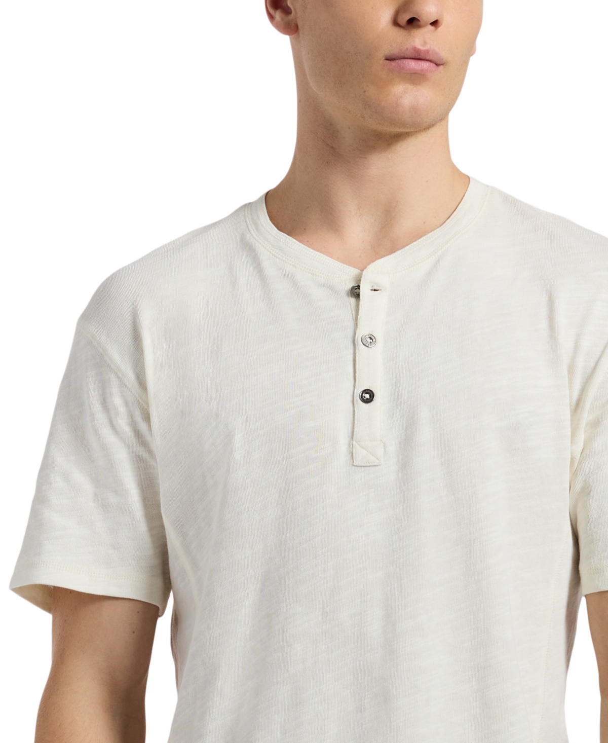 Men's Slub Knit Short Sleeve Relaxed Henley T-Shirt