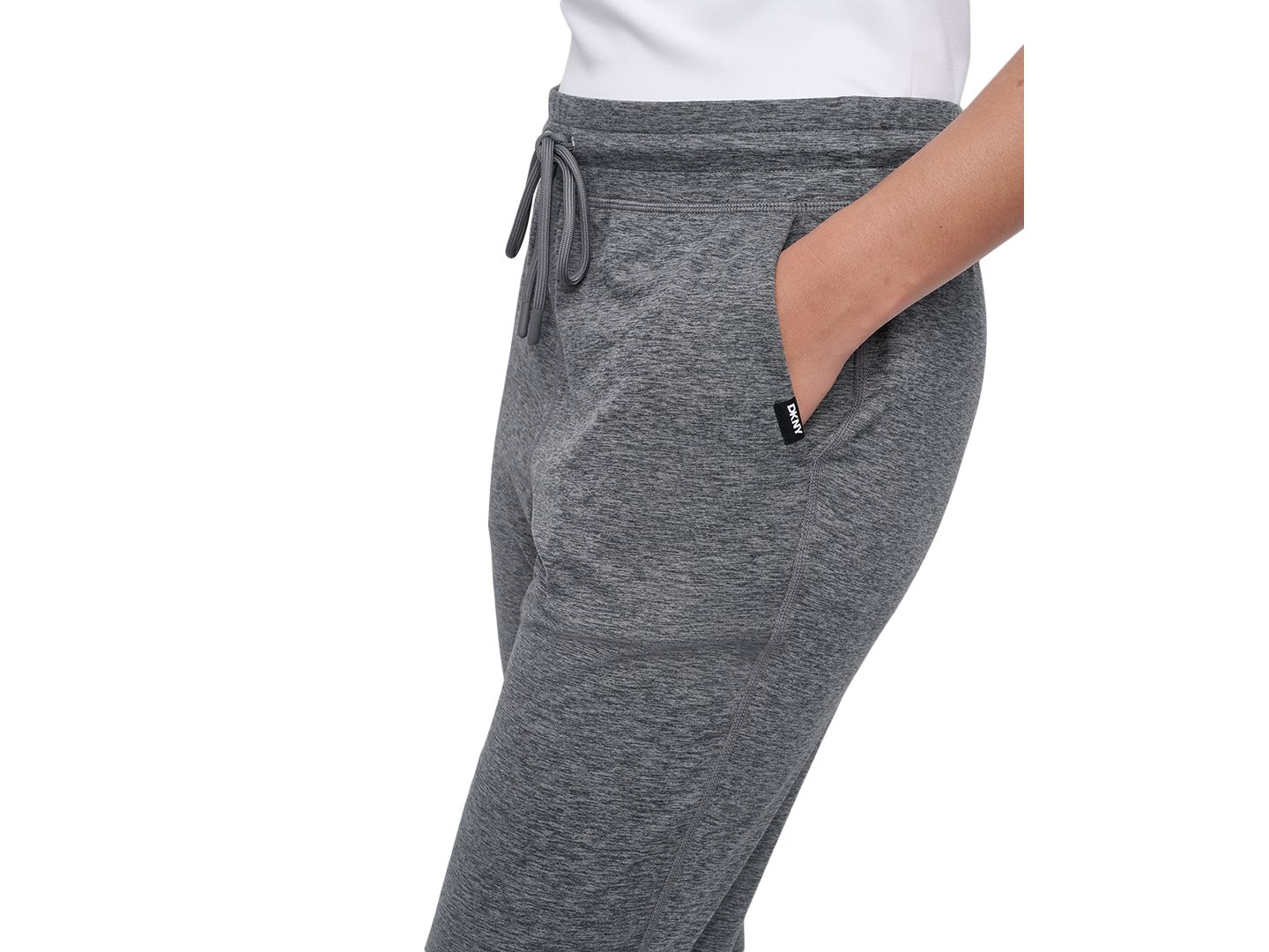 Женские брюки DKNY Spacedye High-Waist Fitted Slim, цвет: Чёрный — фото 4