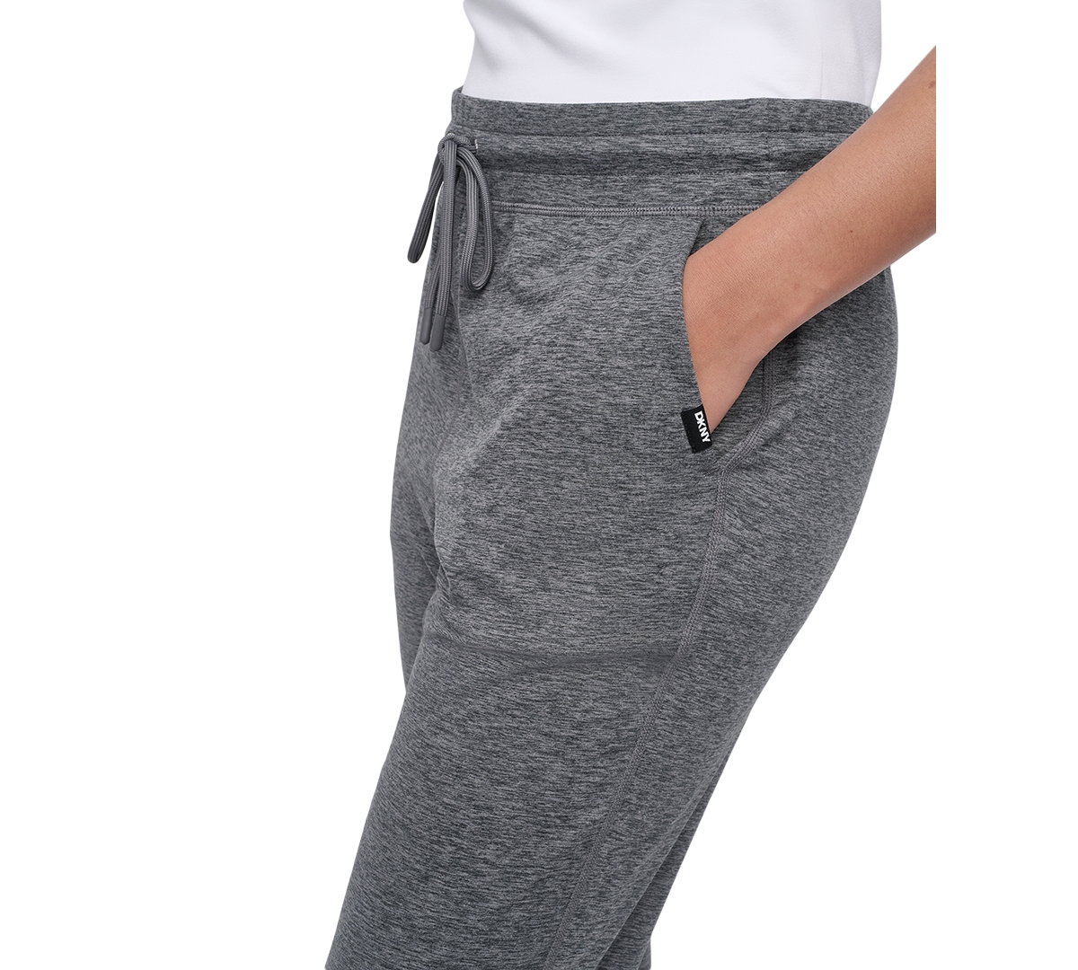 Dkny Sport Women's Spacedye High-waist Slim Joggers In Black Spacedye