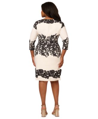 Plus Size Lace-Print Sheath Dress