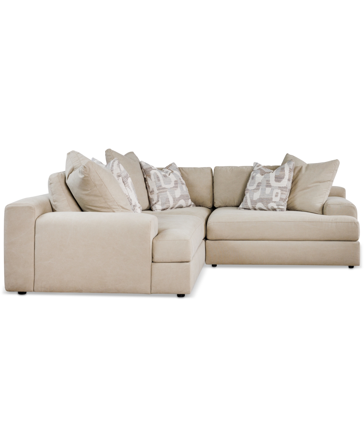 Macy's Klarke 3-pc. L Sectional With Deep Seating, Exclusively At  In Platinum