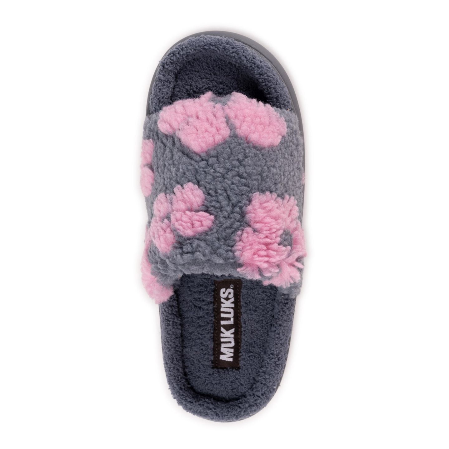 Женские тапочки MUK LUKS Marsai Slipper, цвет: Серый / Розовый — фото 6