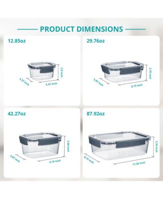 16Pc Airtight Clear Plastic Food Storage Containers with Lids - BPA Free, Keeps Food Fresh, Leak Proof, Store leftover, Meal Prep