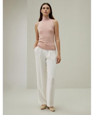 Women's Minimalist Sleeveless Turtleneck Top