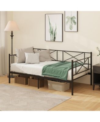 Platform Bed with Heavy-duty Metal Slat Support