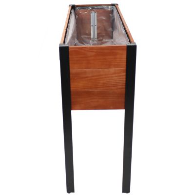 Acacia Wood Raised Garden Bed with Legs - 31-Inch H - Powder-Coated Steel Frame - Removable Planter Bag