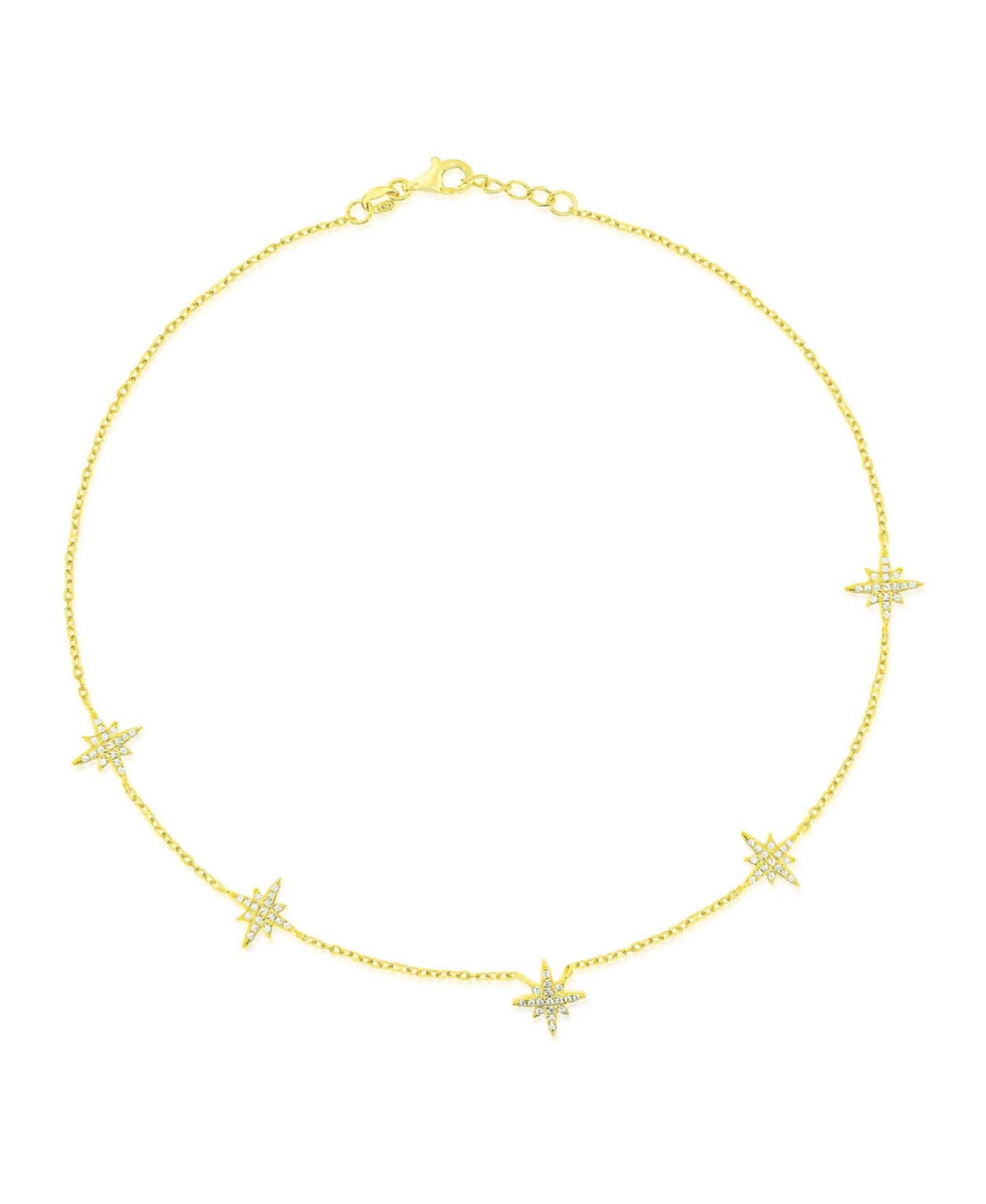 Yellow Gold Tone Celetestial North Star Bracelet with Pave Cubic Zirconia - Gold