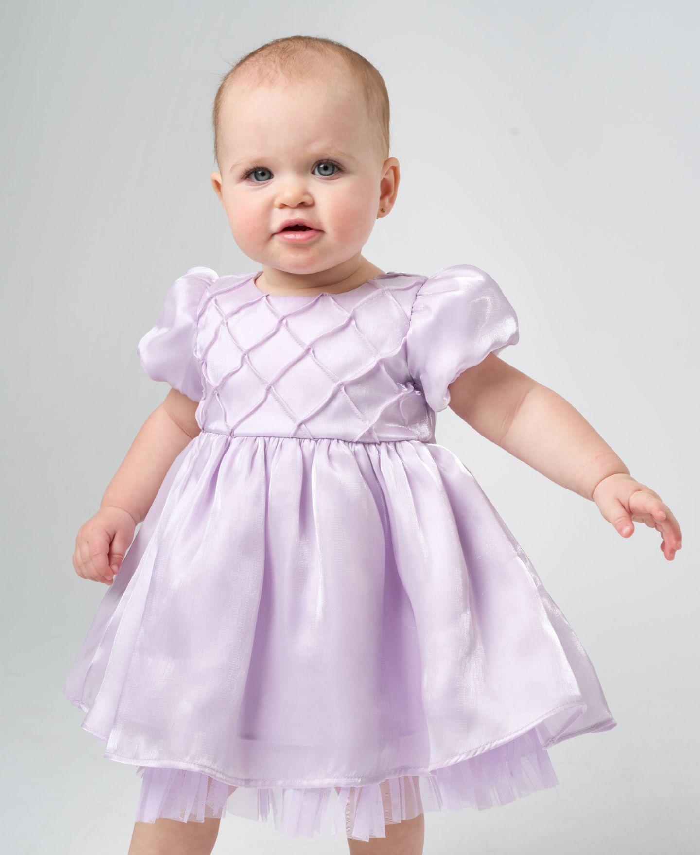 Платье Rare Editions Shimmer Organza Social Dress для девочек-малышей, цвет: Сиреневый — фото 1
