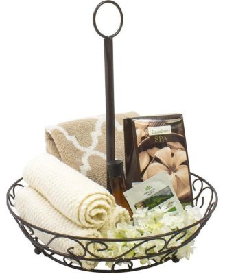 2-Tier Metal Countertop Fruit Basket & Bowl Stand - Stylish Storage for Kitchen & Dining - Bronze