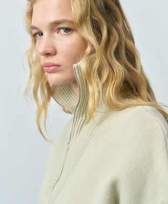 Women's Zipper Wool Blend Sweater